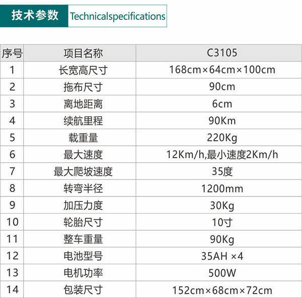 电动盐池尘推车C3105